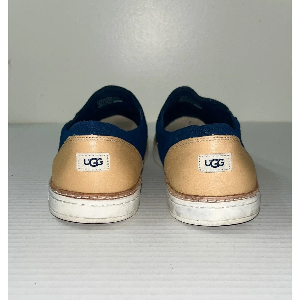 UGG‎ Adley Slip On Sneakers Womens 11 Navy Blue Suede Leather Heel 1018375